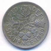 6 пенсов Великобритания 1959