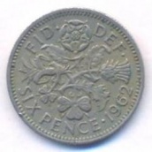 6 пенсов Великобритания 1962